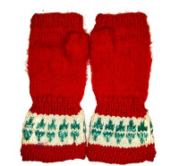 Juliga torgvantar med halvtumme i merino och samojed ull. Storlek dam small-medium.