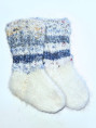 Varma barnsockar i samojed, merino och polwarth ull. Storlek 22-24.